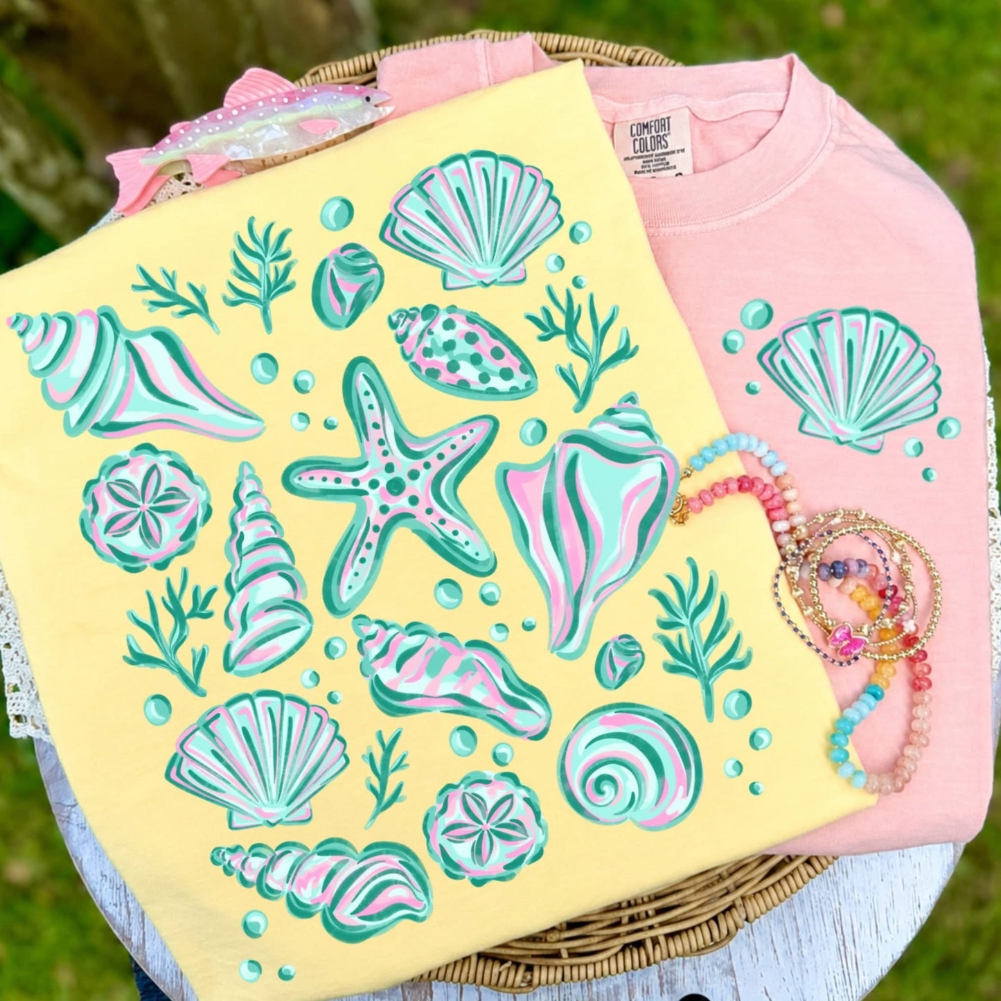 Summer • Seashells (front pocket size & full back)