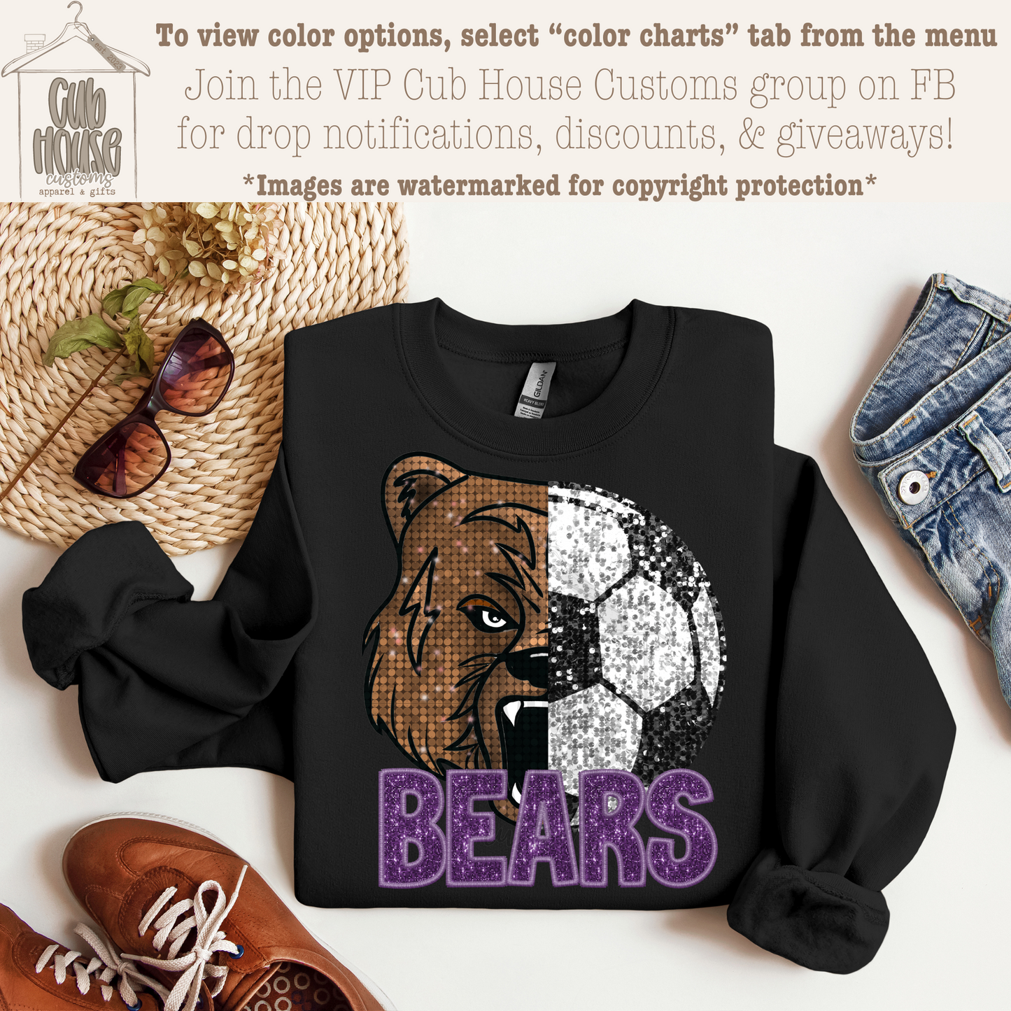BLAIR • SOCCER SEQUIN BEAR PURPLE