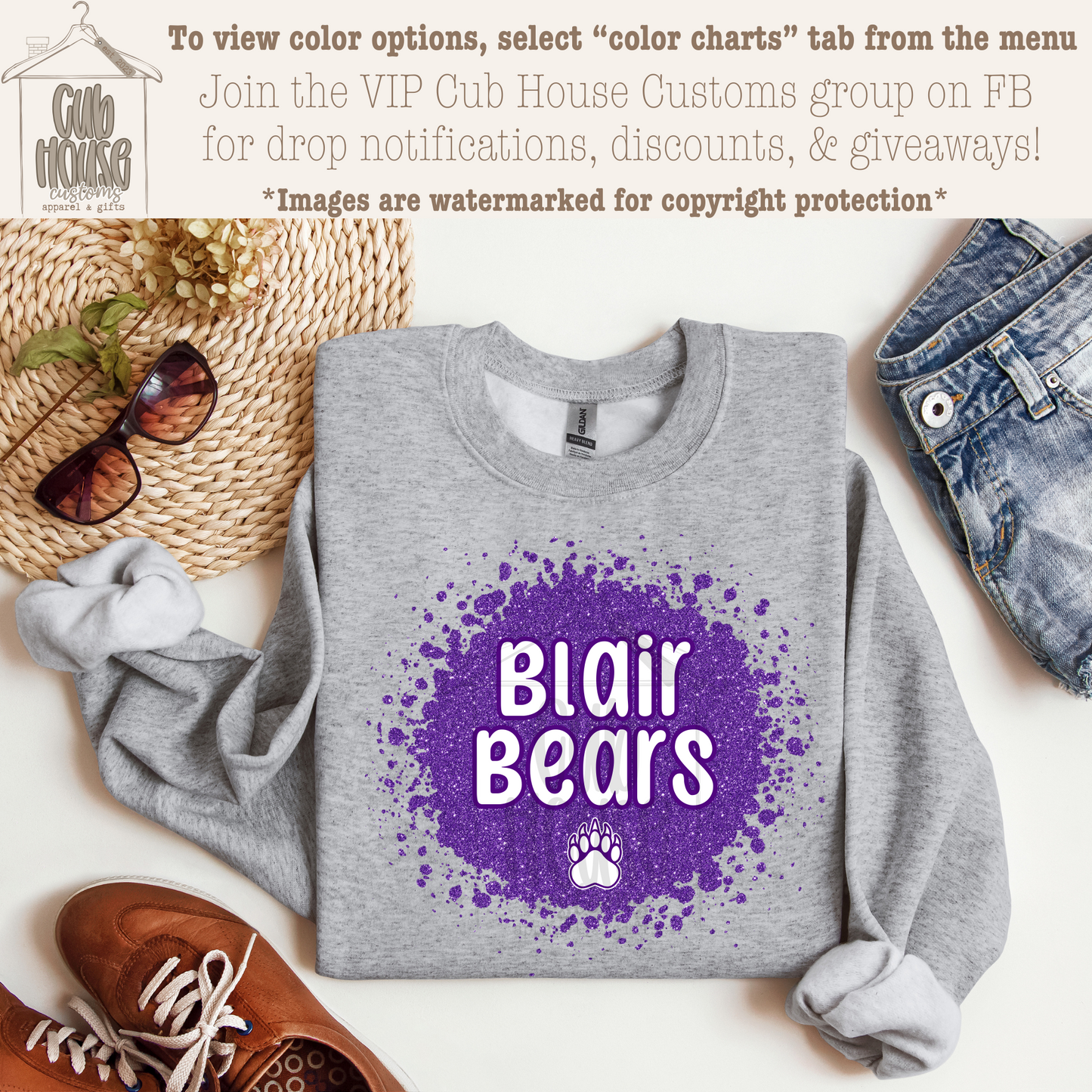 BLAIR • PURPLE FAUX GLITTER SPLATTER