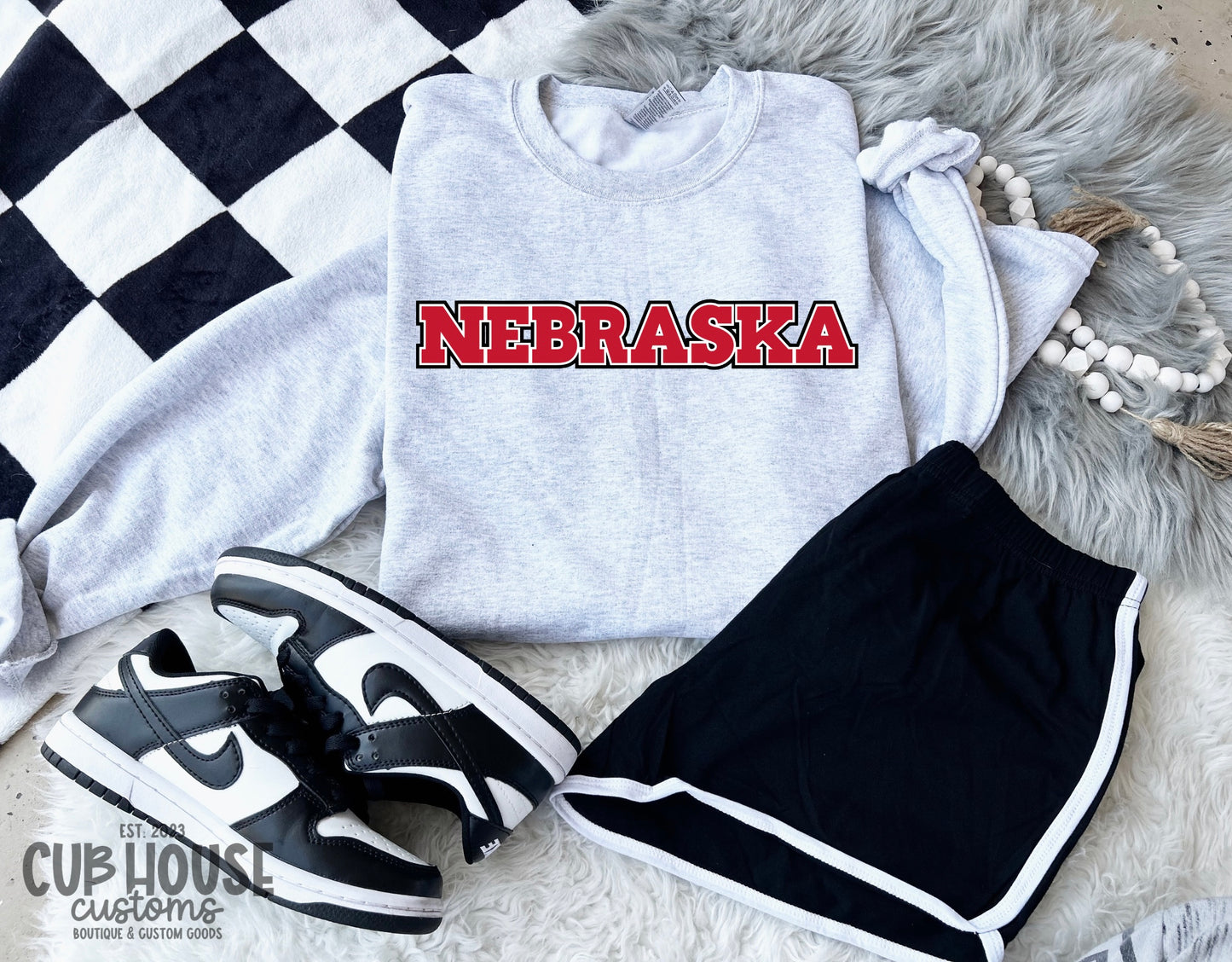 NEBRASKA • RED WITH BLACK OUTLINE