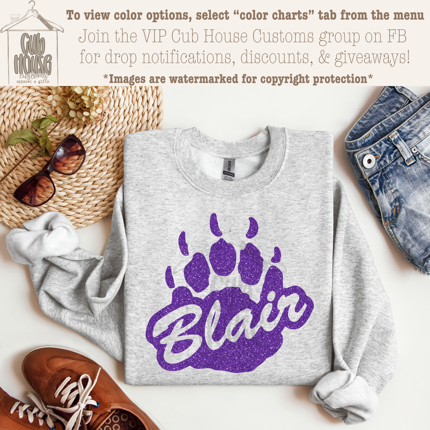 BLAIR • PURPLE FAUX GLITTER