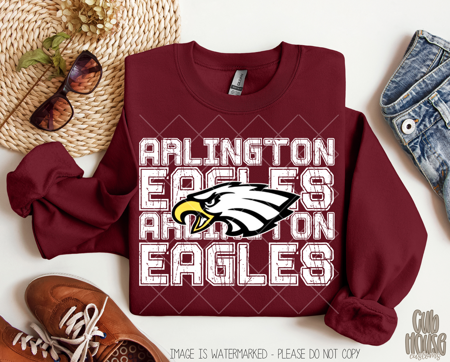 ARLINGTON • DISTRESSED EAGLES LOGO
