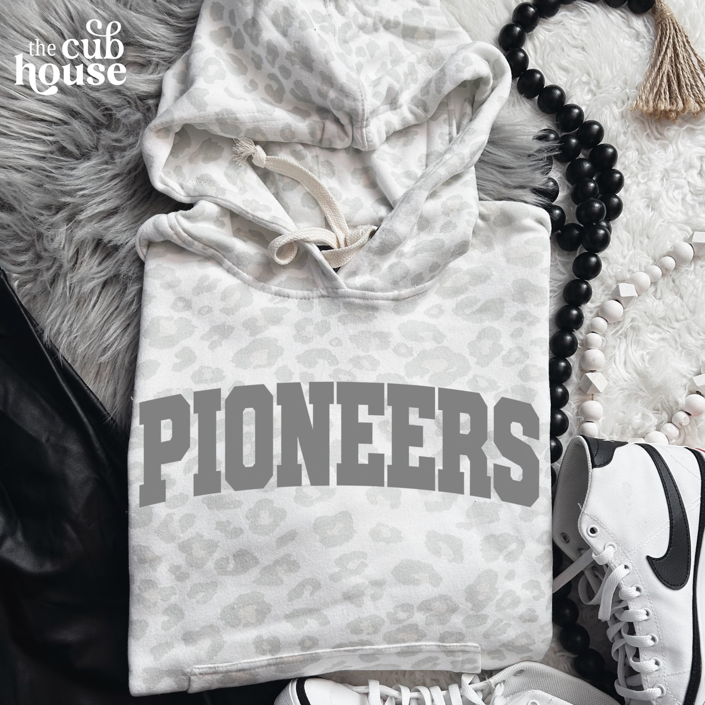 Fort Calhoun (FC) • Gray Pioneers White Leopard Hoody (0030)