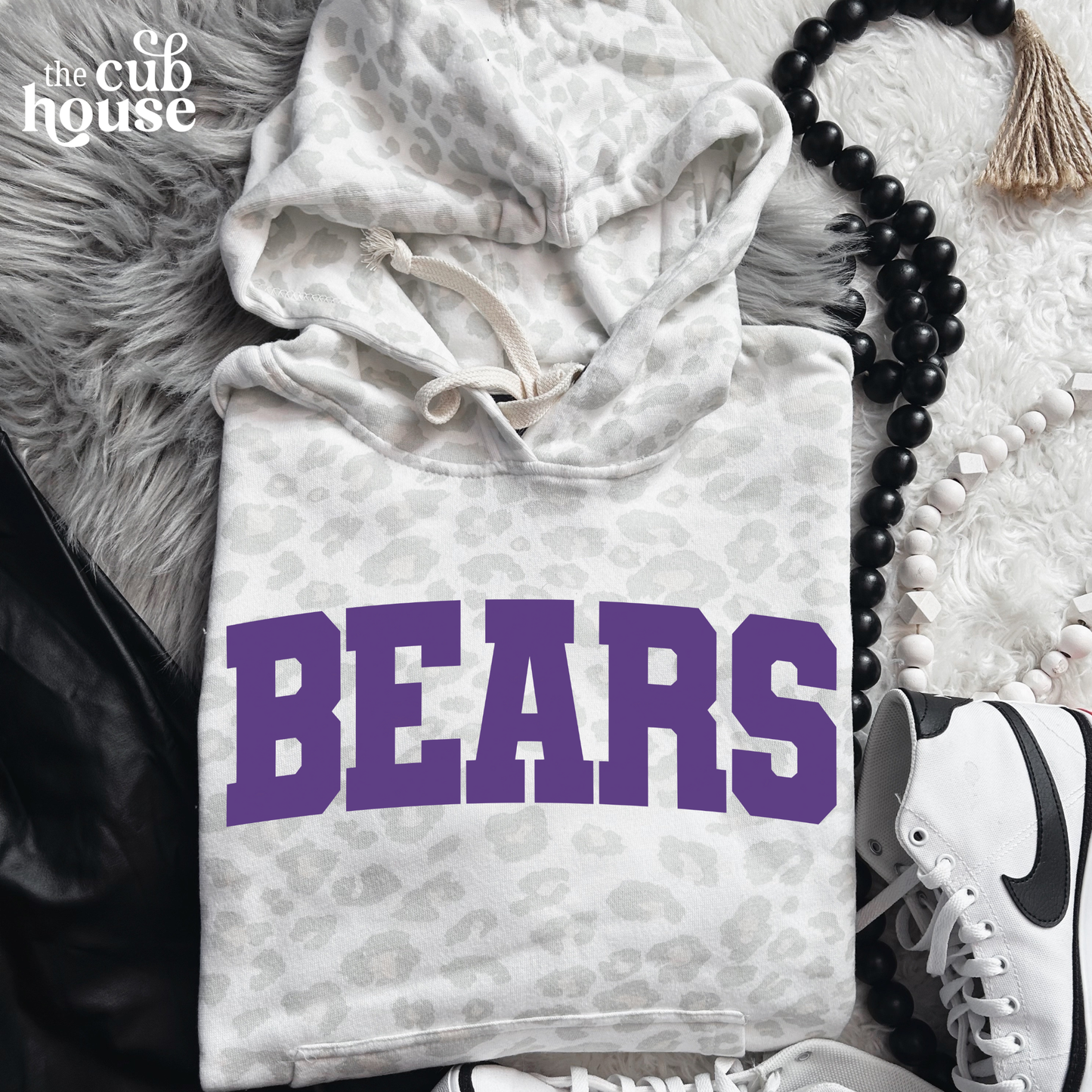 Blair • Purple Bears White Leopard Hoody (0041)