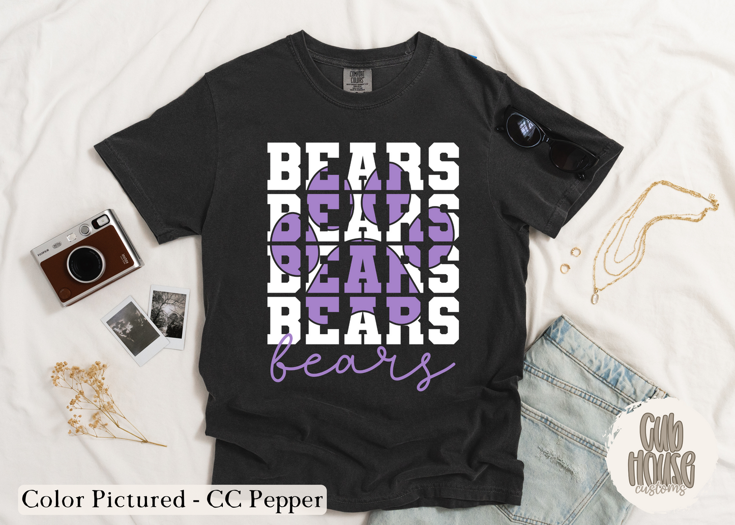 BLAIR BEARS - BEARS PAW WHITE & PURPLE