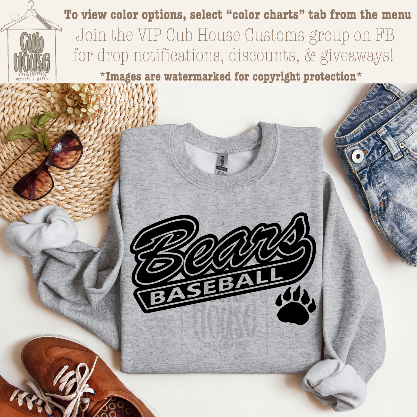 BLAIR BEARS - BASEBALL STYLE BLACK