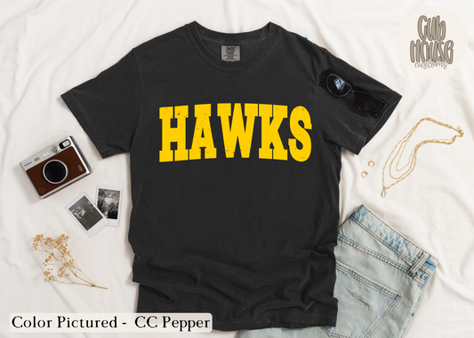 IOWA HAWKS - DISTRESSED GOLD