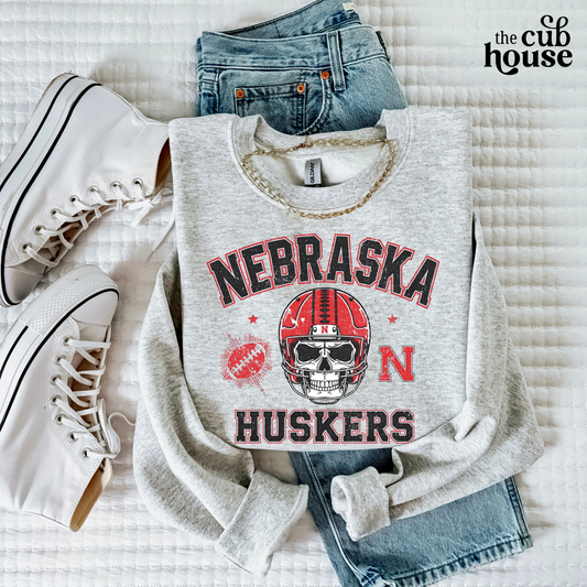 Nebraska • Football Skull