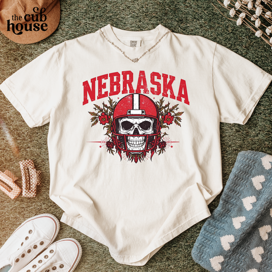 Nebraska • Football Skull
