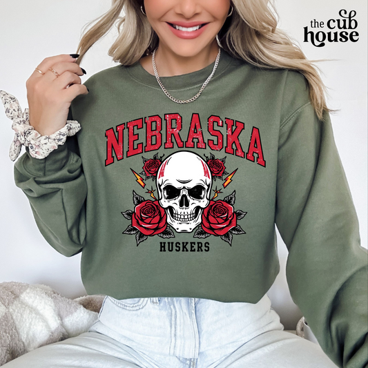 Nebraska • Football Skull