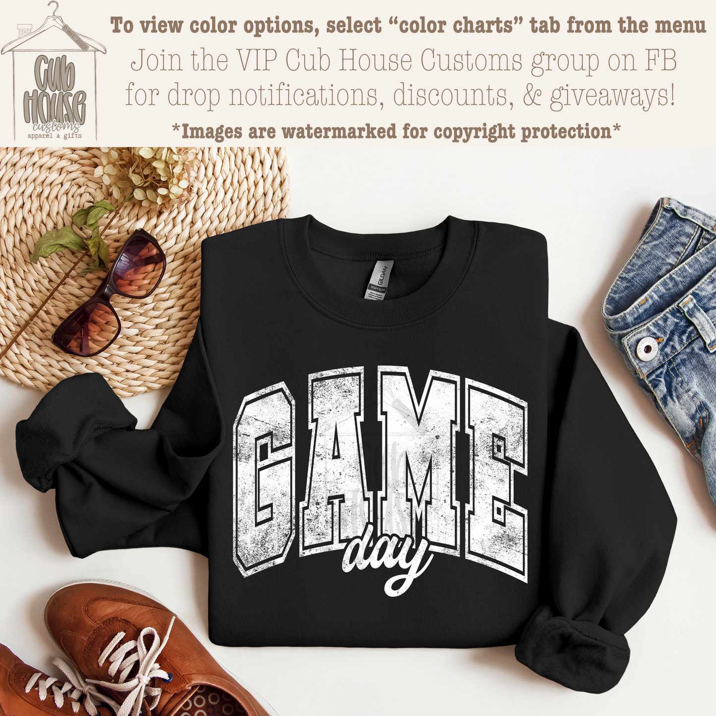 GAME DAY - WHITE TEXT