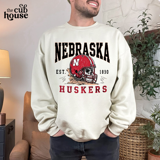 Nebraska • Football Skull