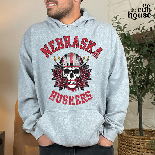 Nebraska • Football Skull