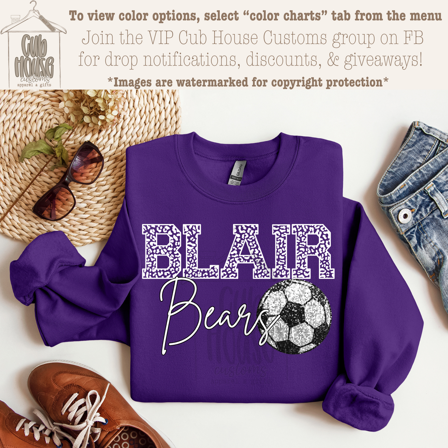 BLAIR BEARS - WHITE CHEETAH SEQUIN SOCCER