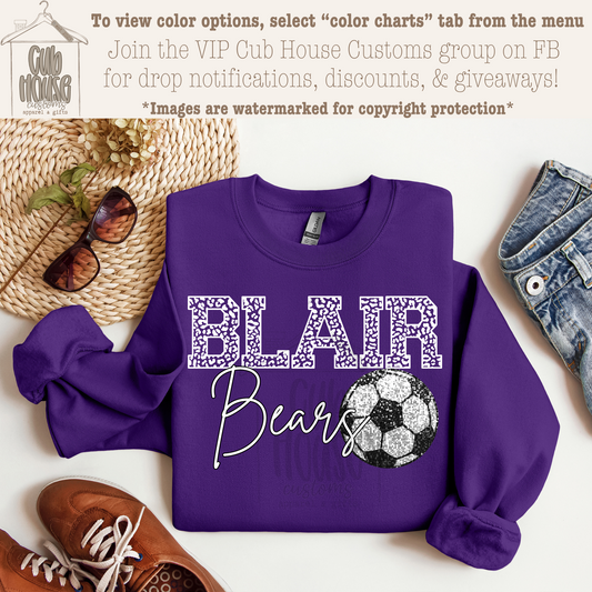 BLAIR BEARS - WHITE CHEETAH SEQUIN SOCCER