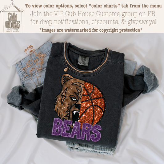 BLAIR BEARS - BASKETBALL SEQUIN BEAR PURPLE