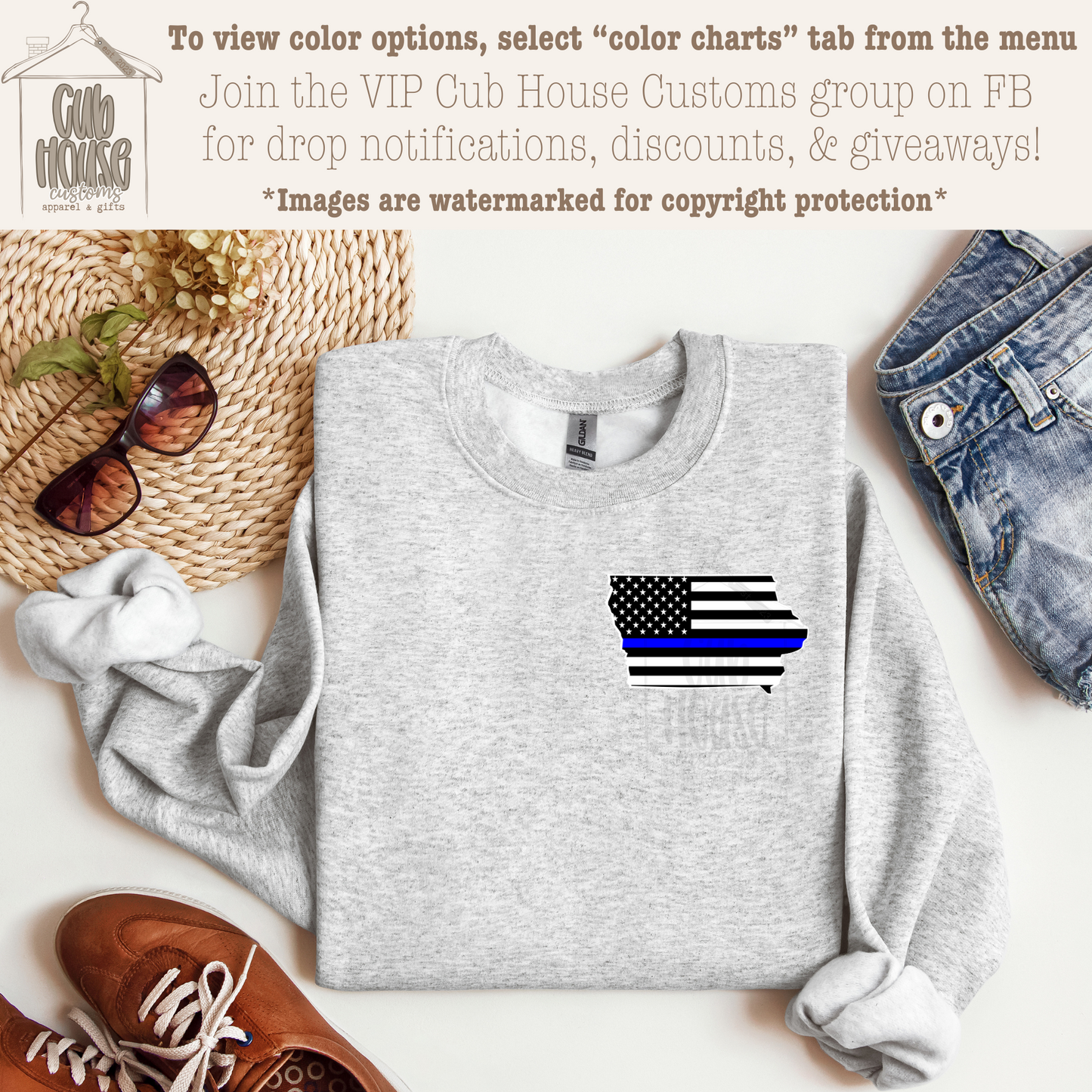 THIN BLUE LINE - IOWA - POCKET SIZE