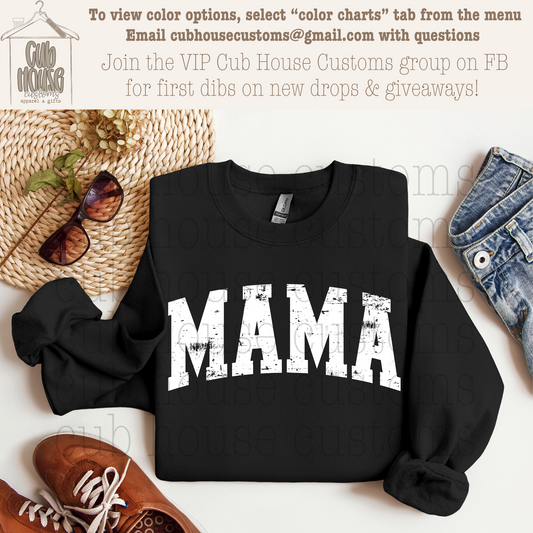 MAMA - DISTRESSED - WHITE