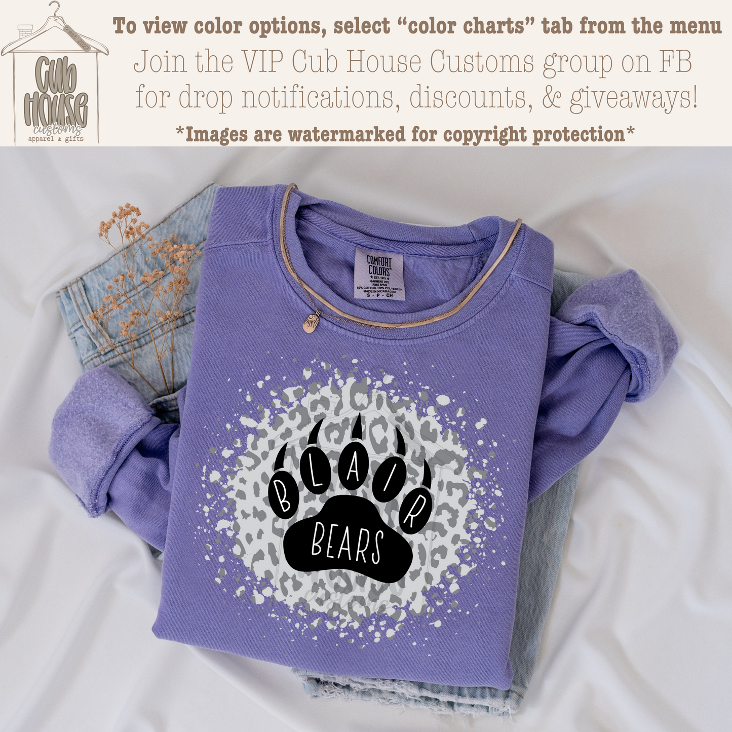 BLAIR BEARS - BLACK PAW CHEETAH SPLATTER