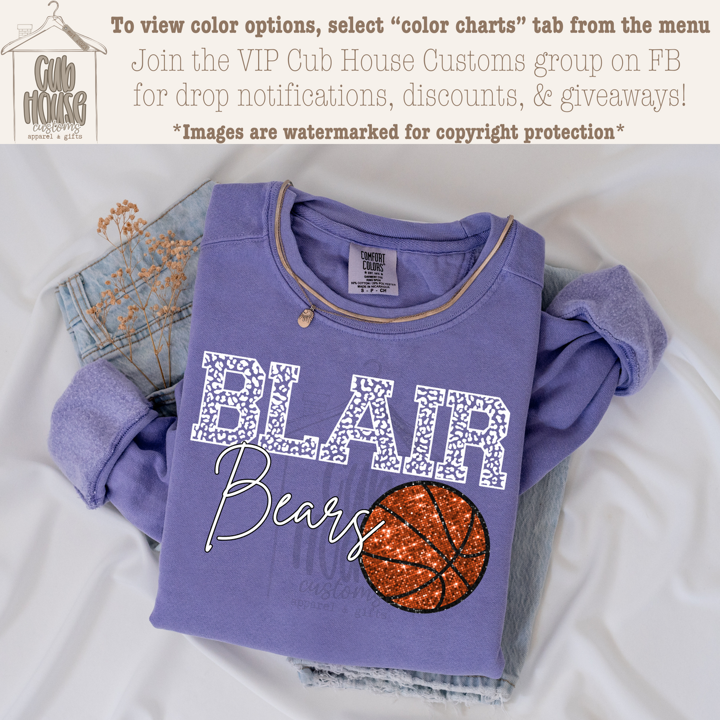 BLAIR BEARS - WHITE CHEETAH SEQUIN BASKETBALL