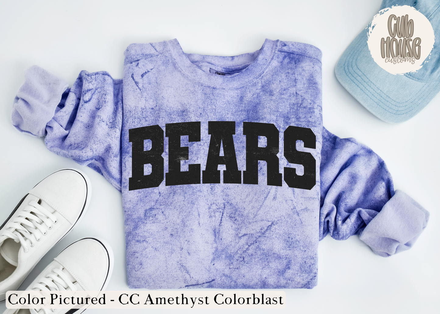 BLAIR BEARS - BLACK DISTRESSED BEARS AMETHYST COLORBLAST