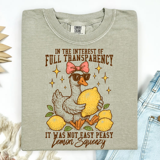 Humor & Sarcasm • In The Interest Of Full Transparency