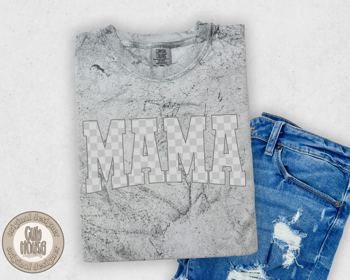 COMFORT COLORS COLORBLAST CHECKERED MAMA TEES & CREWS