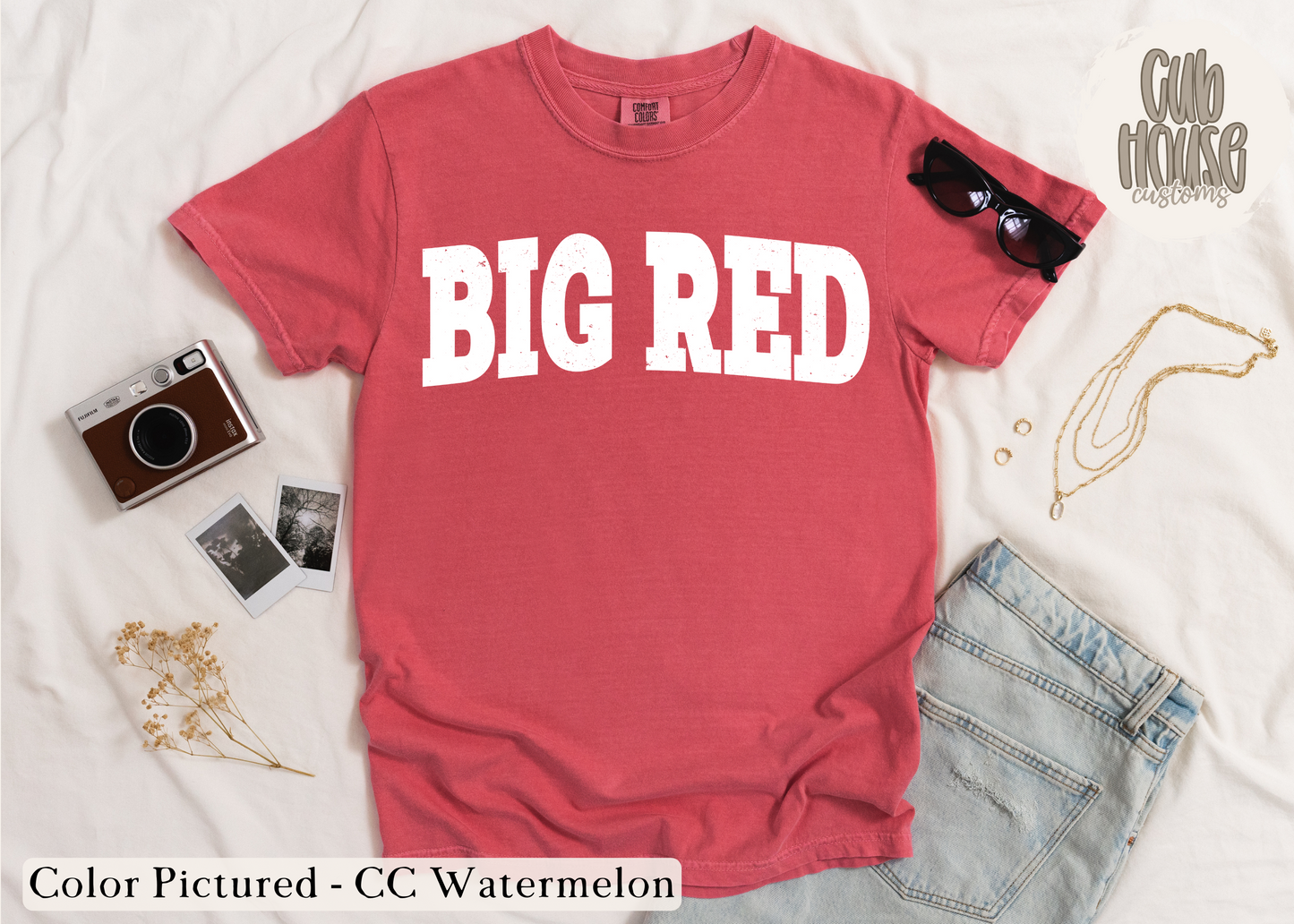 NEBRASKA - BIG RED - DISTRESSED WHITE