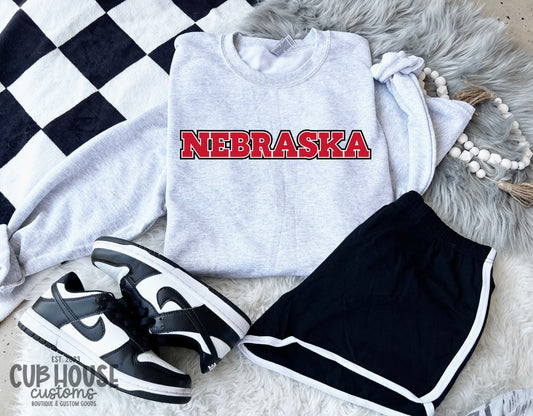 NEBRASKA - RED TEXT