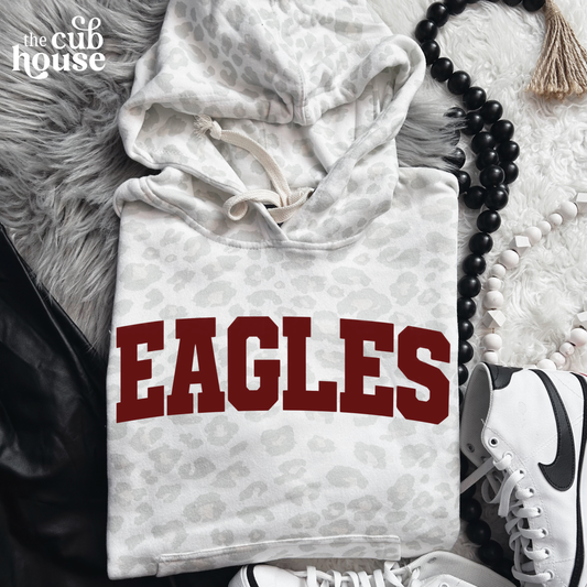 Arlington • Maroon Eagles White Leopard Hoody (0049)