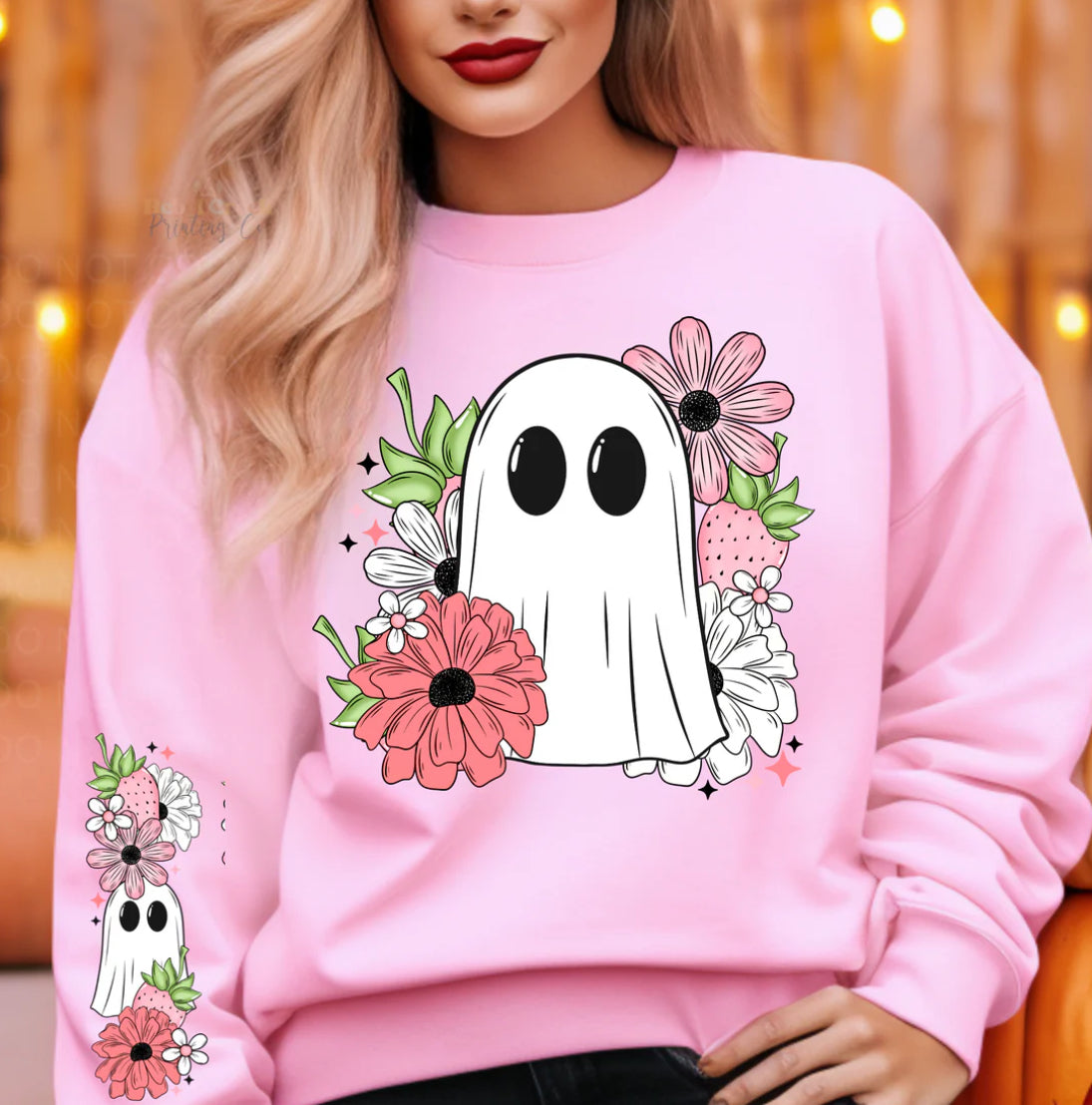 HALLOWEEN - FLORAL GHOST W/ SLEEVE