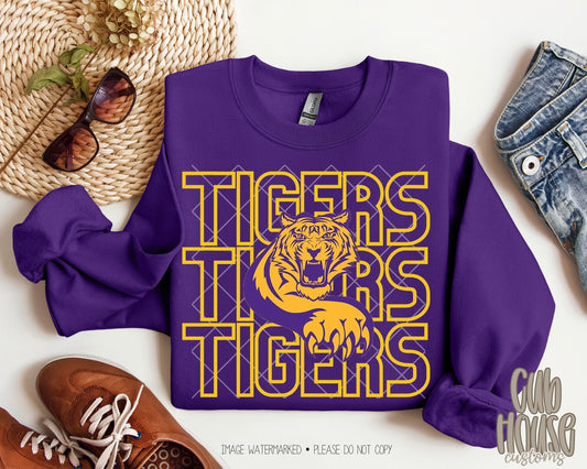 TIGERS WITH LOGO GOLD TEXT