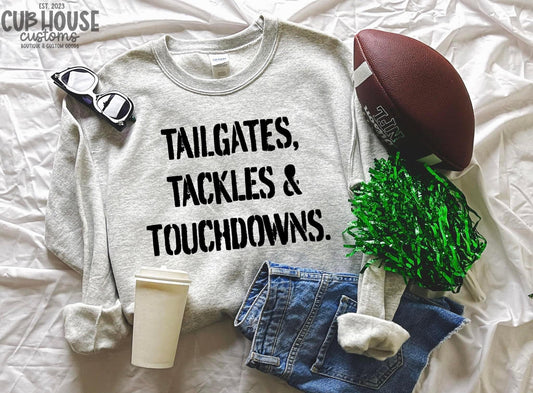 NFL & FOOTBALL • TAILGATES, TACKLES & TOUCHDOWNS (BLACK TEXT)