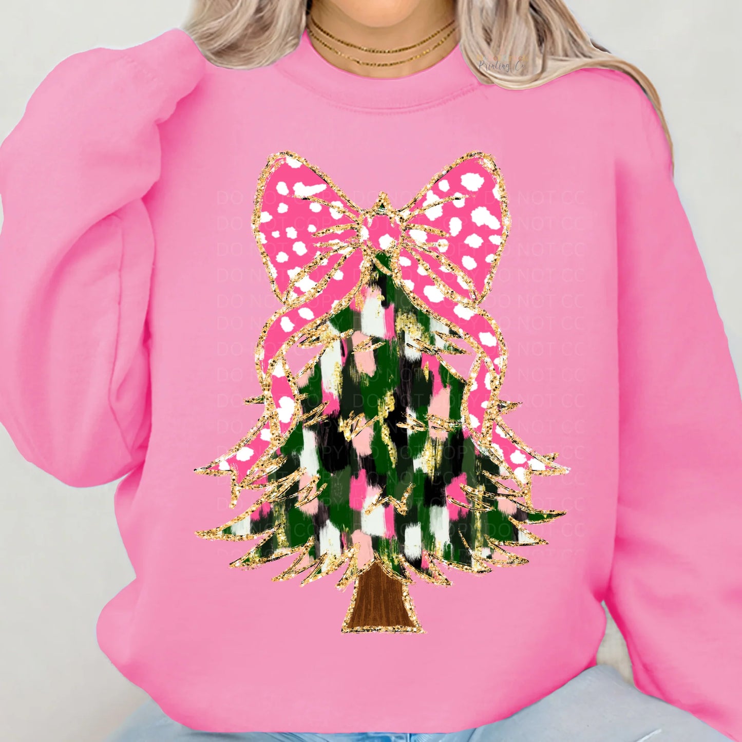 CHRISTMAS - TREE WITH PINK BOW