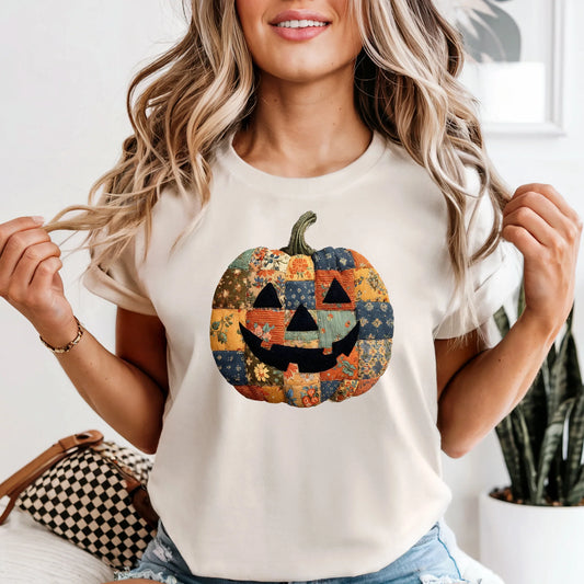 Halloween & Fall • Faux Patchwork Pumpkin