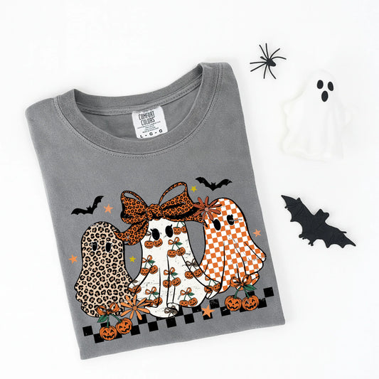 Halloween & Fall • Patterned Ghost Trio